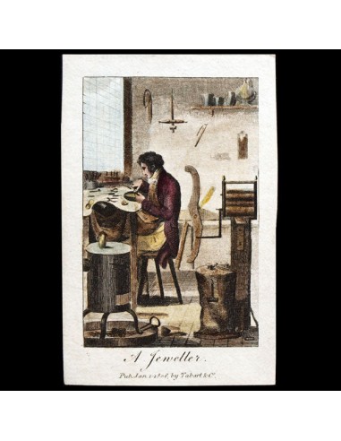 A Jeweller, gravure représentant un joaillier (1806) offre 