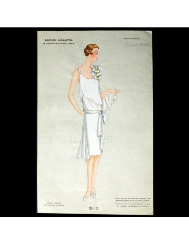 Dessin de la maison Lucien Lelong, modèle Amoureuse (circa 1925-1930) Comparez plus de prix