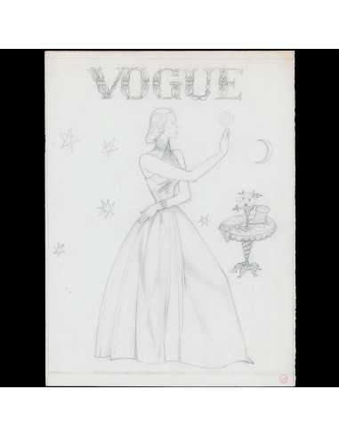 Lepape - Elégante aux étoiles, projet de couverture pour Vogue, dessin de Georges Lepape (1938) Dans la société mordern