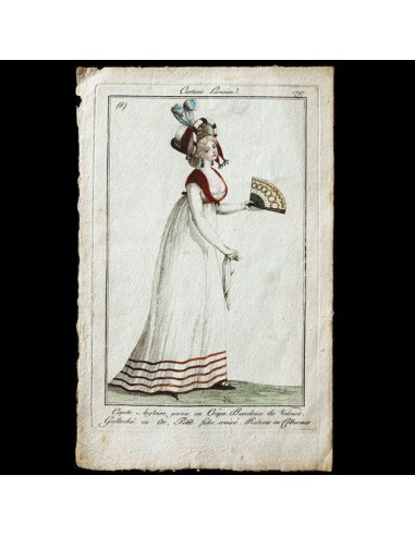 Costume Parisien, Journal des dames et des modes, 1797 gravure n°8 Livraison rapide