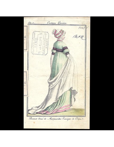 Costume Parisien, Journal des dames et des modes, an VII gravure n°114 destockage