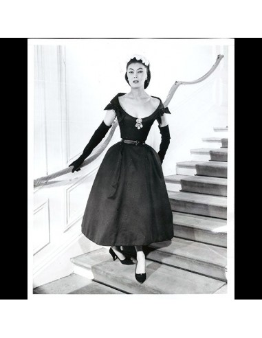 Christian Dior - Robe de soirée en soie noire (1957) Profitez des Offres !