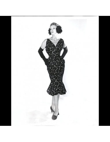 Christian Dior - Robe de soirée en velours noir et blanc (1957) online