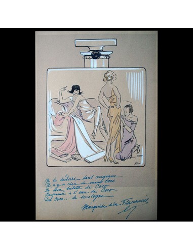 Coco Chanel, caricature de SEM pour le Nouveau Monde (circa 1923) pas cher chine