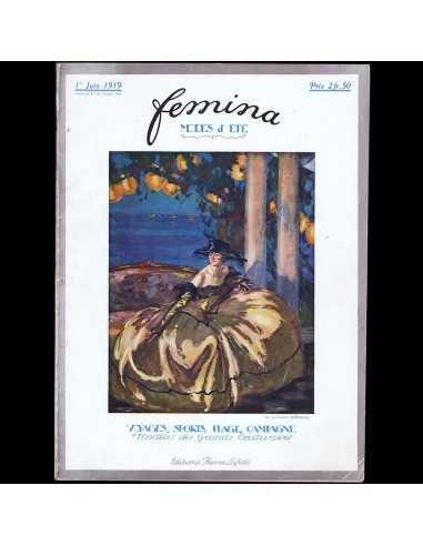 Fémina (juin 1919), couverture de Jean-Gabriel Domergue de pas cher