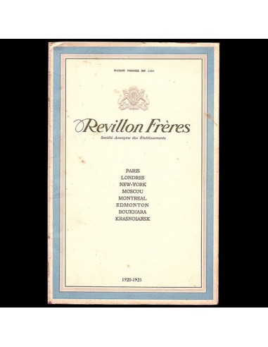 Revillon Frères, catalogue pour l'hiver 1920-1921 Comparez et commandez 