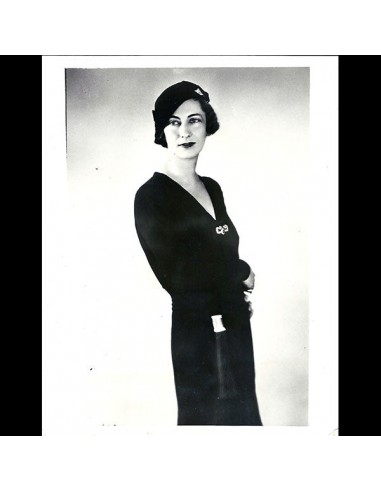 Jean Patou - Robe de marocain noir portée par Madame Simon Rolo (1933) pour bénéficier 