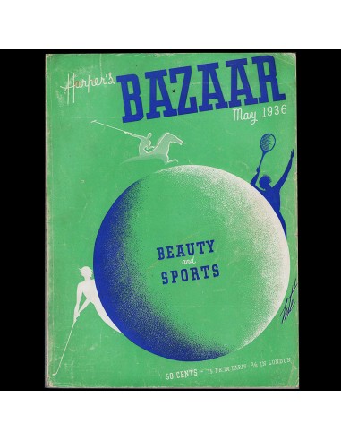 Harper's Bazaar, couverture d'Erté (1936, mai) s'inspire de l'anatomie humaine