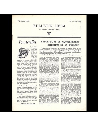 Heim - Bulletin Heim, n°9 (1948, mars) Les magasins à Paris