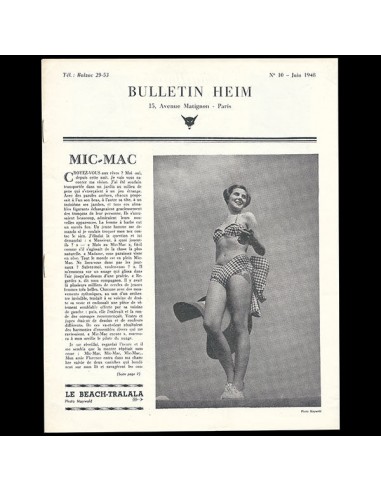 Heim - Bulletin Heim, n°10 (1948, juin), couverture de Maywald ou a consommer sur place