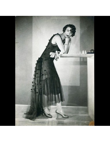 LouiseBoulanger - Robe du soir en tulle noir (1929) soldes