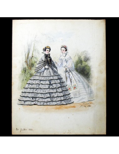 Dessin d'Hippolyte Pauquet pour le Petit Courrier des Dames (1861) offre 