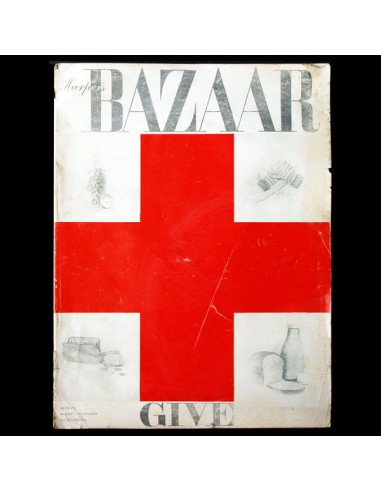 Harper's Bazaar (1946, mars), couverture d'Alexei Brodovitch s'inspire de l'anatomie humaine