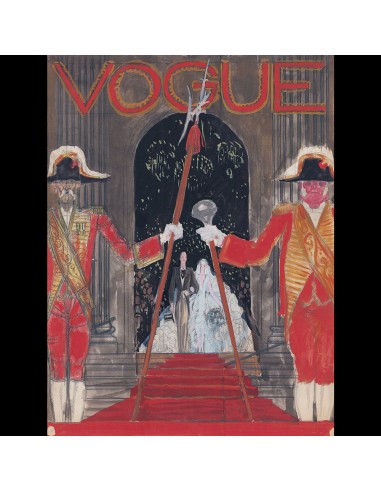 Vogue - Les mariés, projet de couverture, dessin de Georges Lepape (1929) Amélioration de cerveau avec