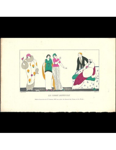 Le Choix Difficile, planche de Charles Martin pour le Journal des Dames et des Modes, Costumes Parisiens (1913) shop