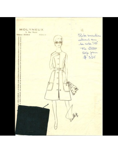 Robe manteau de la maison Molyneux (circa 1970) Les êtres humains sont 