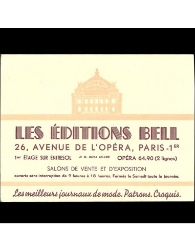 Carte des Editions Bell, 26 avenue de l'Opéra à Paris (circa 1930) Les êtres humains sont 